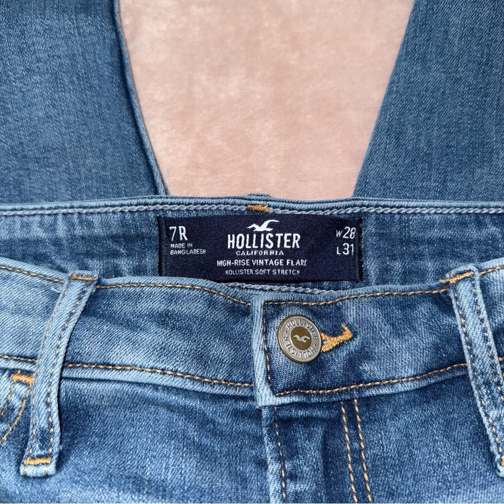 Hollister high rise vintage flare distressed Jean size 28/L31 - Picture 7 of 13